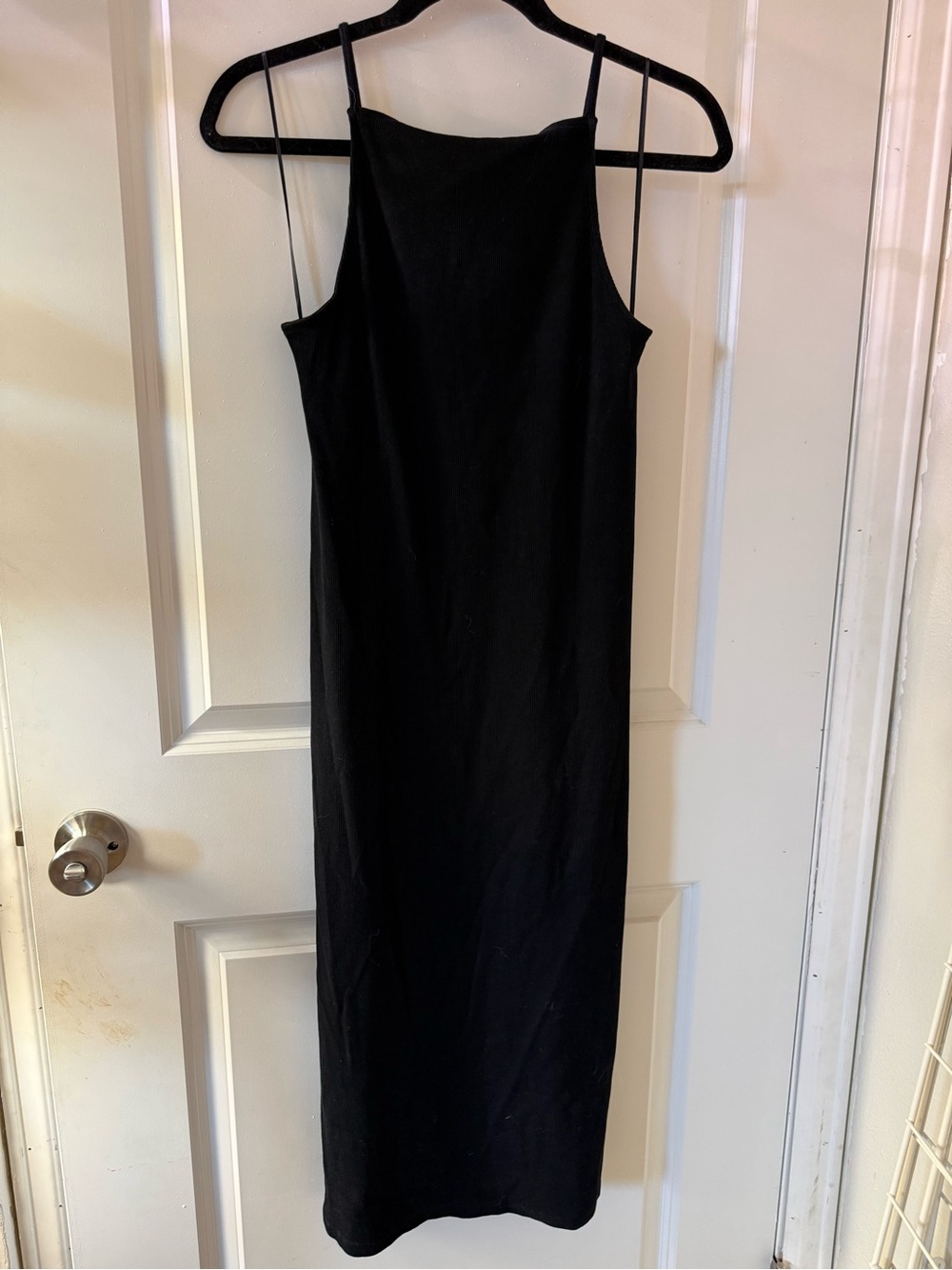 Old Navy Black Maxi Slip Dress with Thin Straps